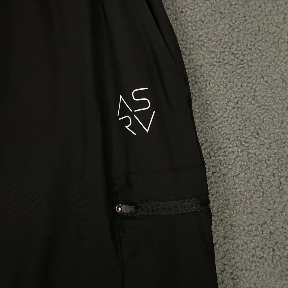 ASRV Standard Zip Jogger Mens Medium Black DSG-0656 Tetra Lite Drawstring Pants